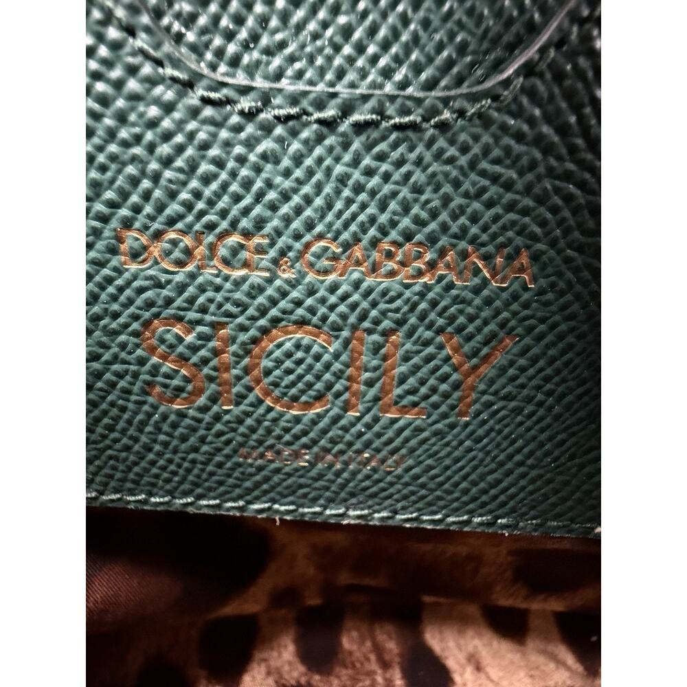 Dolce & Gabbana Sicily Handbag Medium in Green Dauphine Calfskin Leather S14 - Picture 15 of 16